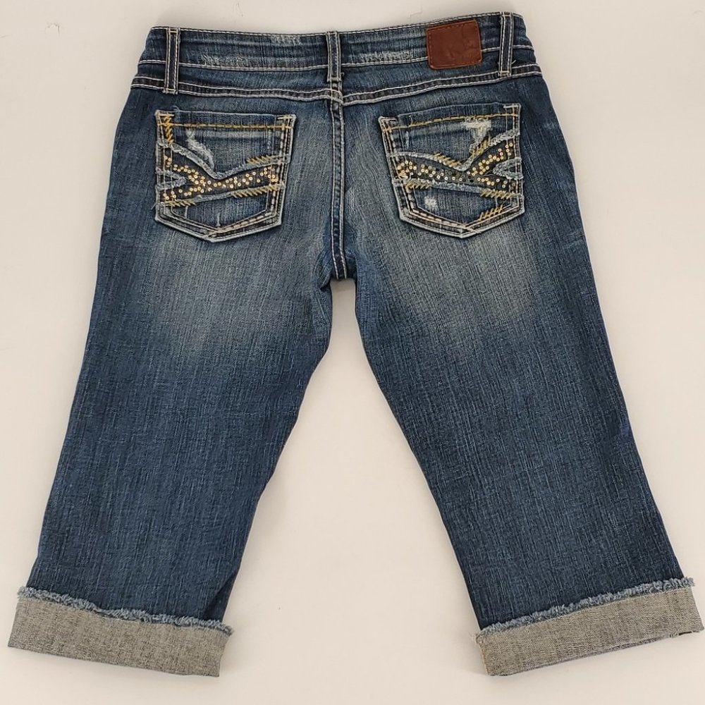 Bke Sabrina Crop Faded Wash Jean Size 27
